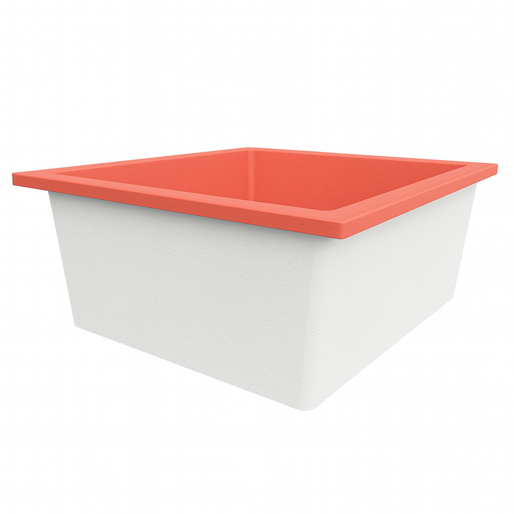 Deep Bathtub 1600 L x 1600 W x 600 Soaking Depth Handmade by Omnitub