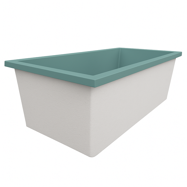 Omnitub 1900 x 900 UK deep soaking tub 600mm depth rectangular - top-down view 5