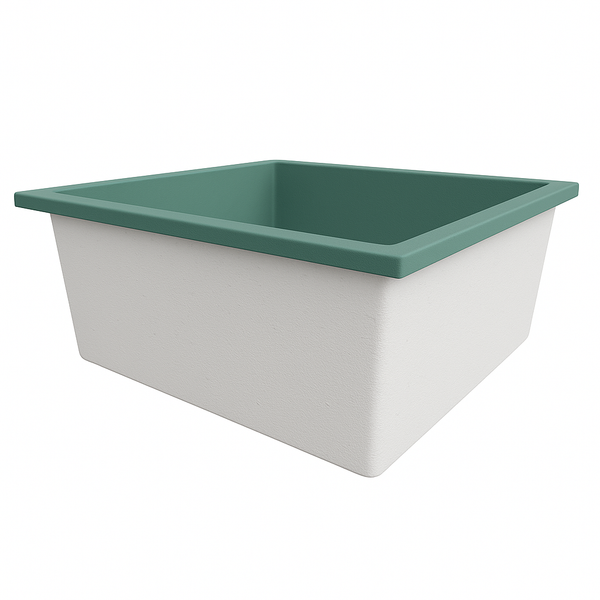 Omnitub Duo Ultra 1500 x 1500 handmade deep soaking tub 600mm depth square - alternate angle