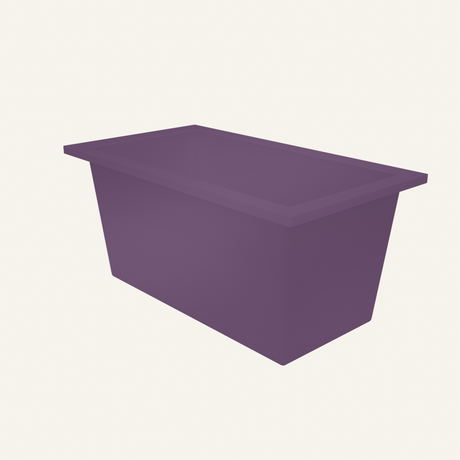 Omnitub 1350 x 750 handmade deep soaking tub 600mm depth in Regal Violet