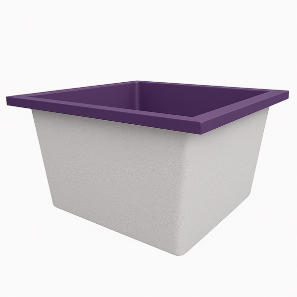 Omnitub Duo Square 1050 x 1050 deep soaking tub 600mm depth square - side angle 5