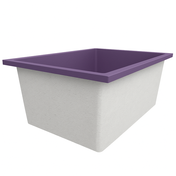Omnitub Solo Plus 1250 x 1050 handmade UK deep soaking tub 600mm depth wide rectangular - dimensions overview 6