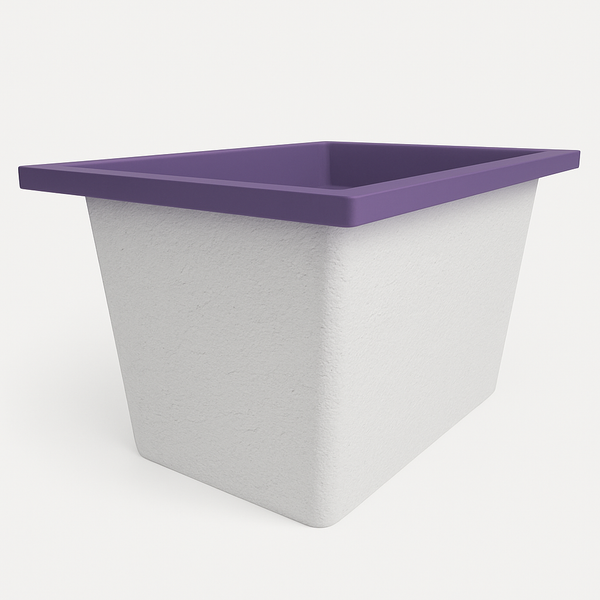 Omnitub Solo Max 1050 x 800 handmade UK deep soaking tub 600mm depth rectangular - side angle 6