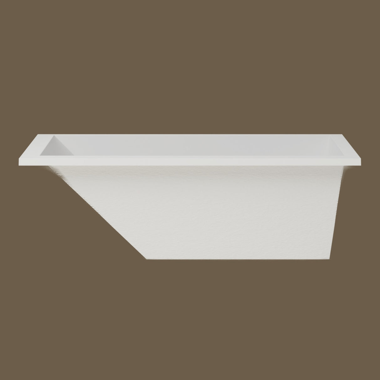 Repose 1900 Reclined Soaking Tub — End elevation [render:end:nofeet] [bg:hush]