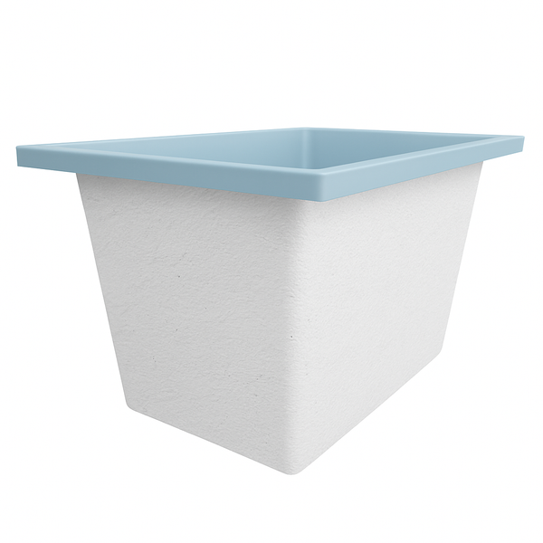 Omnitub Solo Max 1050 x 800 handmade UK deep soaking tub 600mm depth rectangular - top-down view 6
