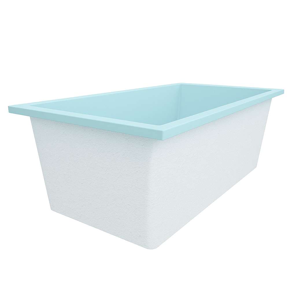 Deep Bathtub 1750 L x 950 W x 600 Soaking Depth Handmade by Omnitub
