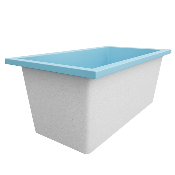 Omnitub 1500 x 800 handmade UK deep soaking tub 600mm depth rectangular - alternate angle 6