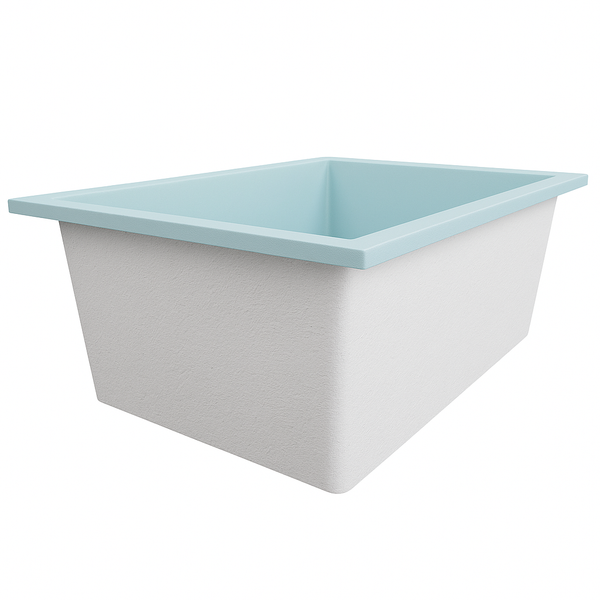 Omnitub Solo Plus 1250 x 1050 handmade UK deep soaking tub 600mm depth wide rectangular - finish and texture 6