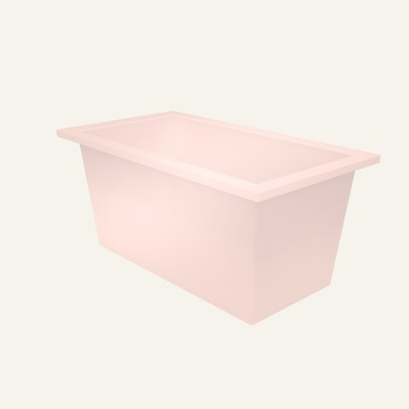 Omnitub 1350 x 750 handmade deep soaking tub 600mm depth in Rose Pink