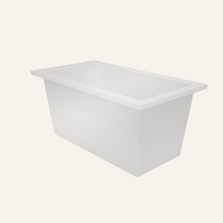 Omnitub 1350 x 750 handmade deep soaking tub 600mm depth in Rosepetal Pink
