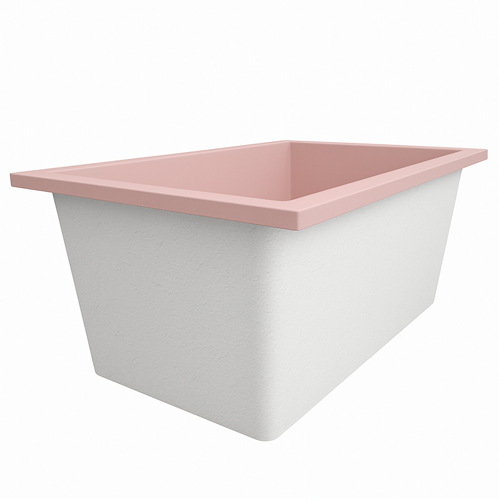 Omnitub Solo Flow 1400 x 900 handmade UK deep soaking tub 600mm depth rectangular - top-down view 6