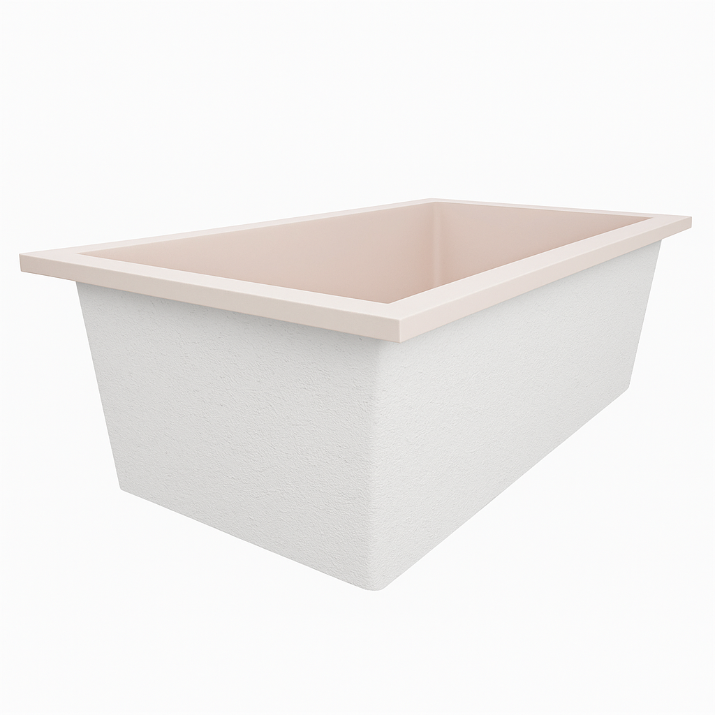 Deep Bathtub 1750 L x 950 W x 600 Soaking Depth Handmade by Omnitub