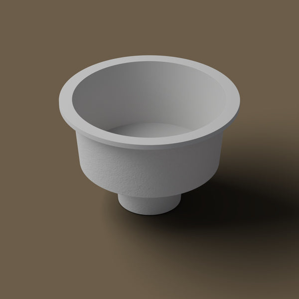 1500 Diameter Soaking Tub — Quarter view [render:quarter:nofeet] [bg:hush]