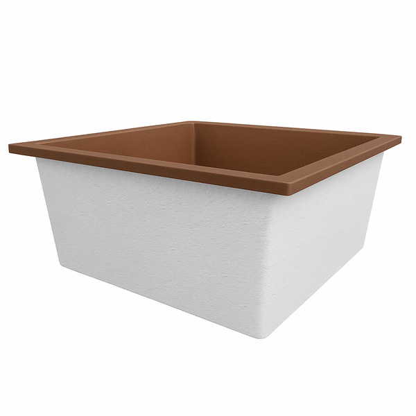 Omnitub Duo Ultra 1500 x 1500 handmade deep soaking tub 600mm depth square - top-down view 6