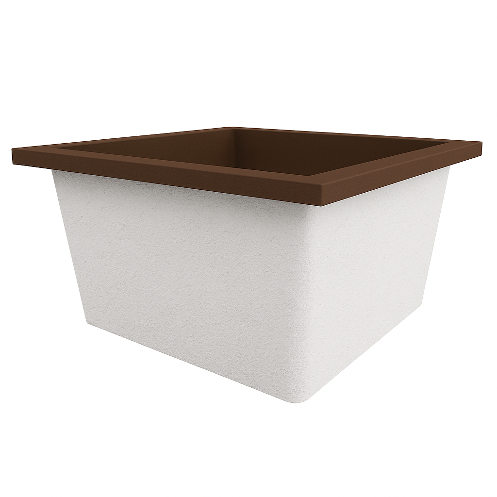 Deep Bathtub 1050 L x 1050 W x 600 Soaking Depth Handmade by Omnitub