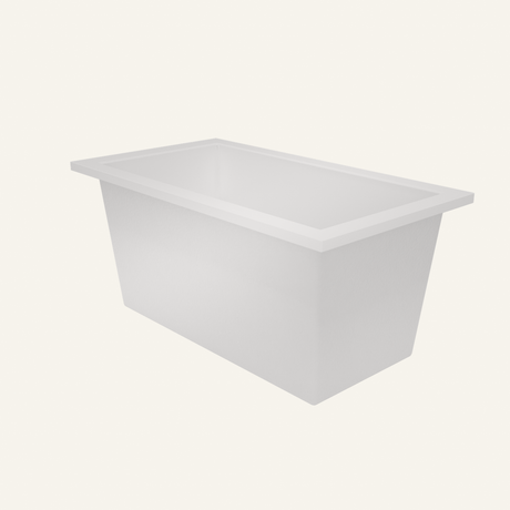 Omnitub 1350 x 750 handmade deep soaking tub 600mm depth in Salmon Red