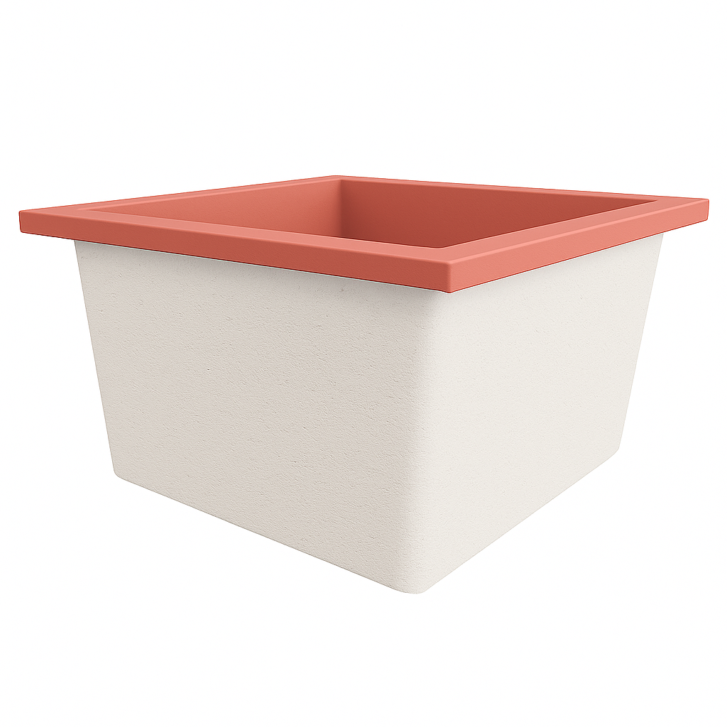 Deep Bathtub 1050 L x 1050 W x 600 Soaking Depth Handmade by Omnitub