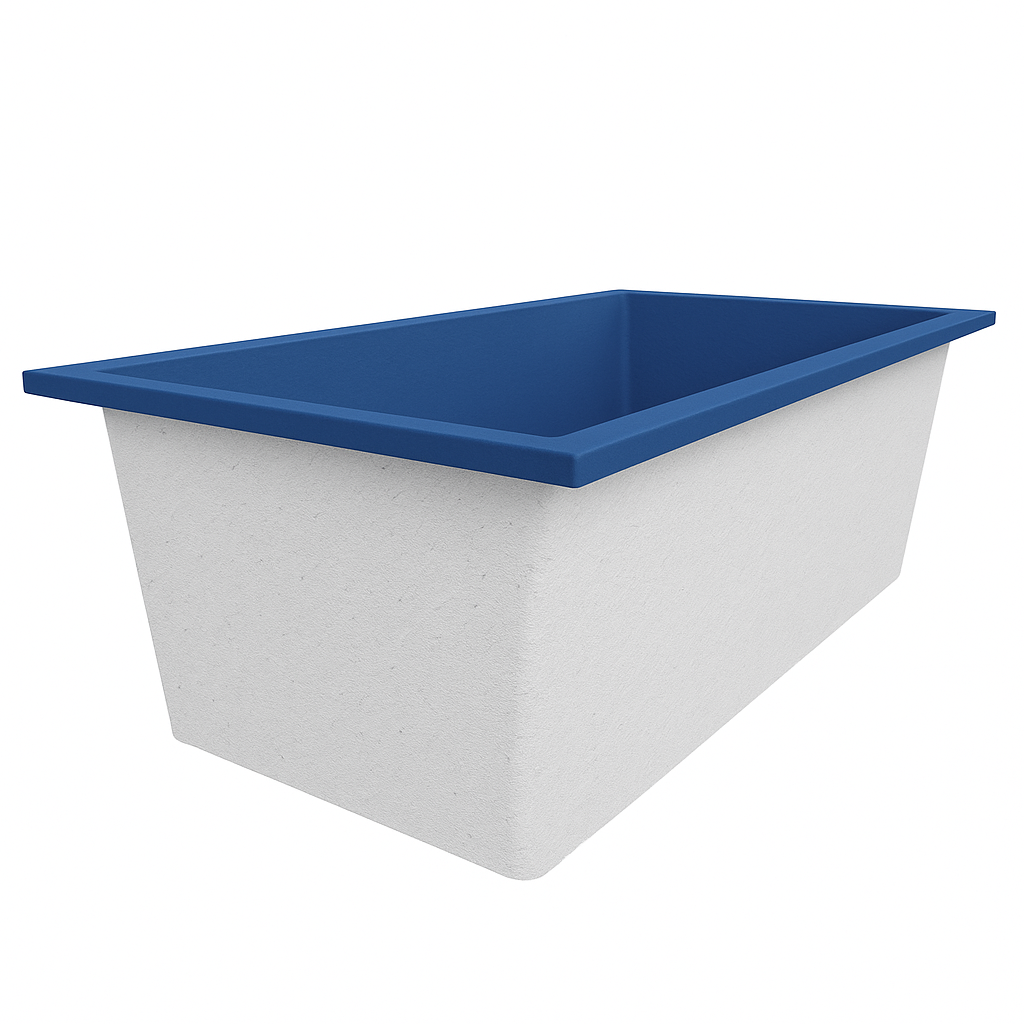 Deep Bathtub 1750 L x 950 W x 600 Soaking Depth Handmade by Omnitub