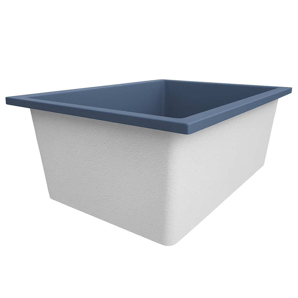Deep Bathtub 1500 L x 1050 W x 600 Soaking Depth Handmade by Omnitub