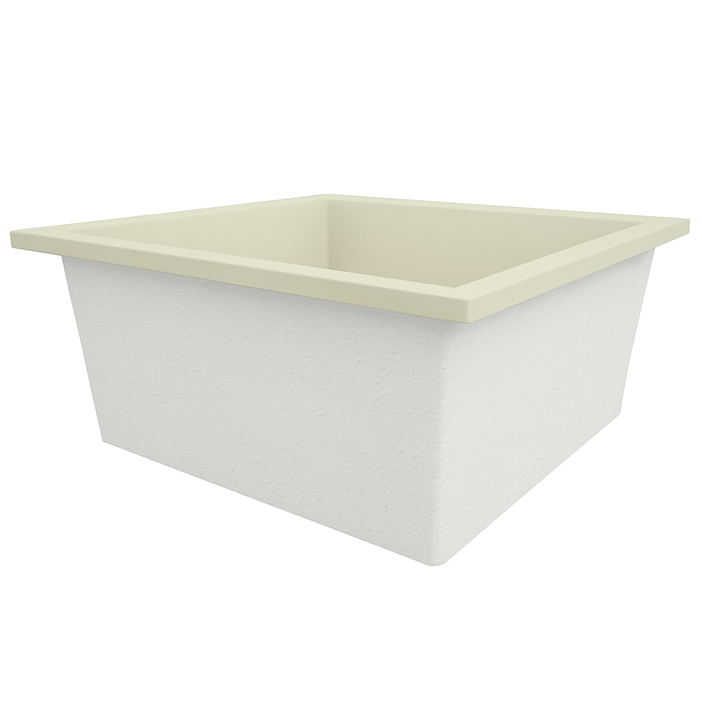 1400 L x 1400 W x 625 H. Bain profond. Omnitub Duo Extrême