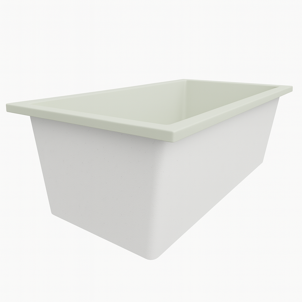 Deep Bathtub 1750 L x 950 W x 600 Soaking Depth Handmade by Omnitub