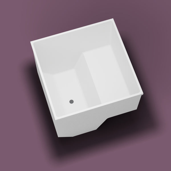 1100 x 1100 Seated Soaking Tub — Footwell [render:in_well:nofeet] [bg:aubergine]