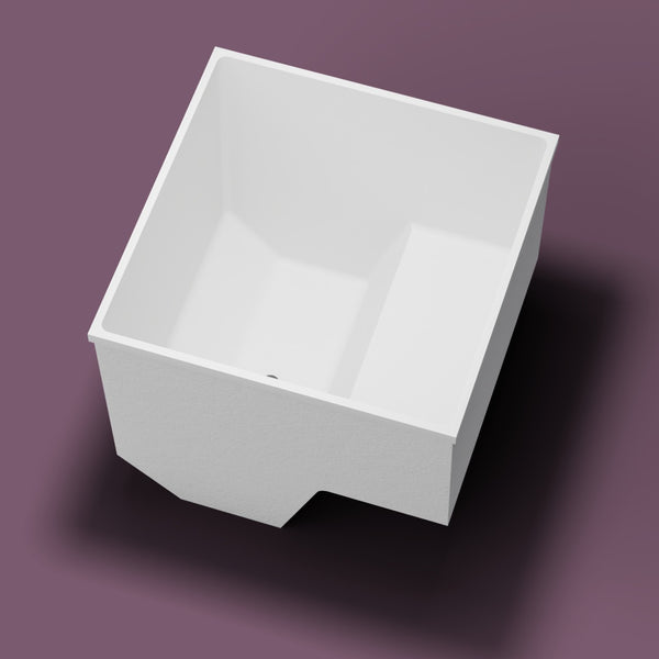 1100 x 1100 Seated Soaking Tub — Looking in [render:lookin:nofeet] [bg:aubergine]