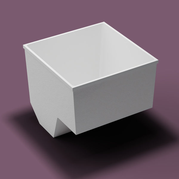 1100 x 1100 Seated Soaking Tub — High three-quarter [render:quarter:nofeet] [bg:aubergine]