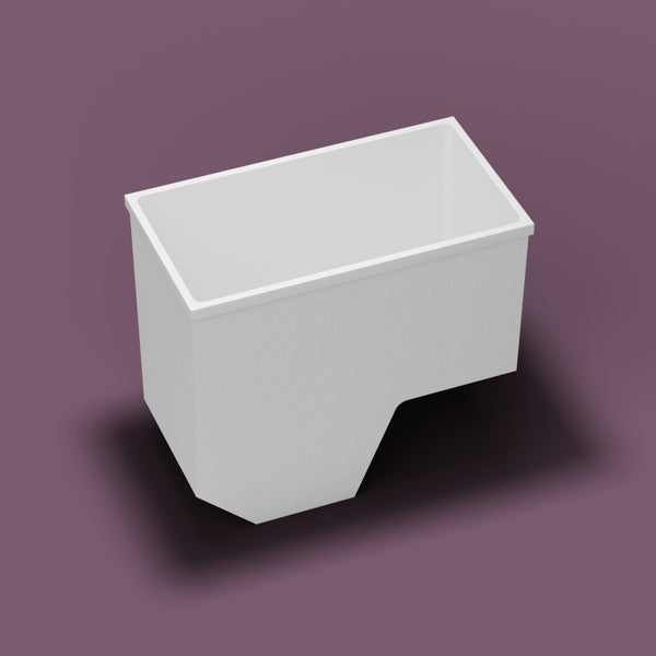 1100 x 600 Seated Soaking Tub — Three-quarter [render:heroL:nofeet] [bg:aubergine]
