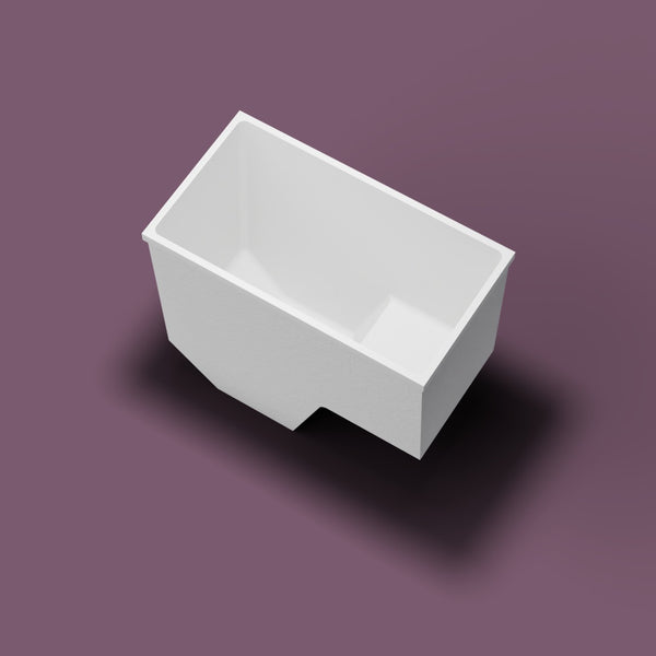 1100 x 600 Seated Soaking Tub — Overhead [render:highbird:nofeet] [bg:aubergine]