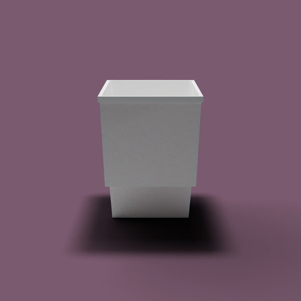 1100 x 700 Seated Soaking Tub — End view [render:endelev:nofeet] [bg:aubergine]