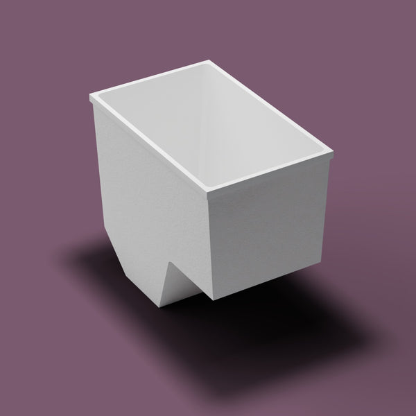 1100 x 700 Matte Seated Soaking Tub — High three-quarter [render:quarter:nofeet] [bg:aubergine]