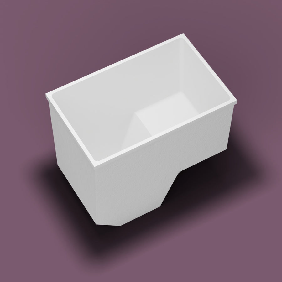 1100 x 700 Matte Seated Soaking Tub — Tipped in