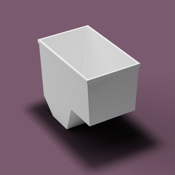 1100 x 700 Seated Soaking Tub — High three-quarter [render:quarter:nofeet] [bg:aubergine]
