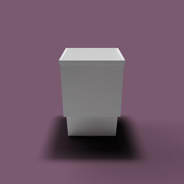 1350 x 700 Seated Soaking Tub — End view [render:endelev:nofeet] [bg:aubergine]