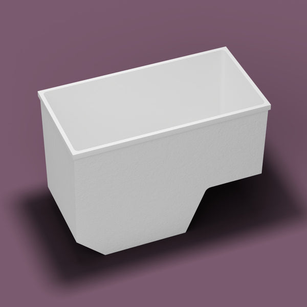1350 x 700 Seated Soaking Tub — Three-quarter [render:heroL:nofeet] [bg:aubergine]