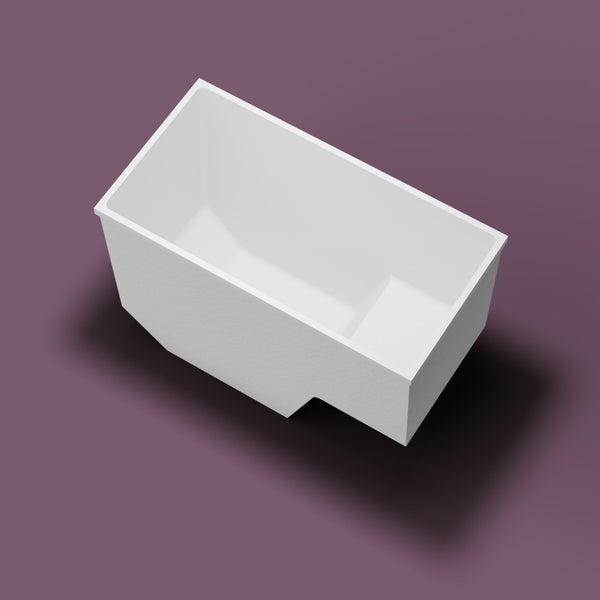 1350 x 700 Seated Soaking Tub — Overhead [render:highbird:nofeet] [bg:aubergine]
