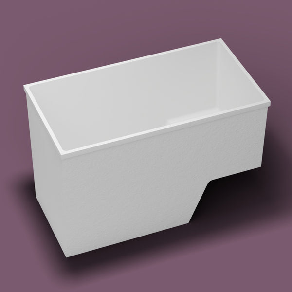 1495 x 800 Seated Soaking Tub — Three-quarter [render:heroL:nofeet] [bg:aubergine]