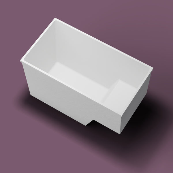 1495 x 800 Seated Soaking Tub — Overhead [render:highbird:nofeet] [bg:aubergine]
