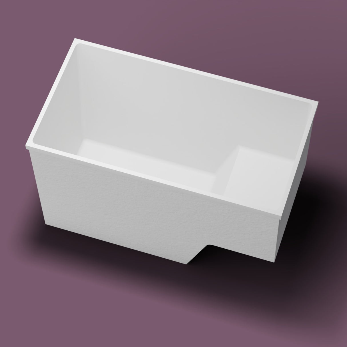1495 x 800 Seated Soaking Tub — Looking in [render:lookin:nofeet] [bg:aubergine]