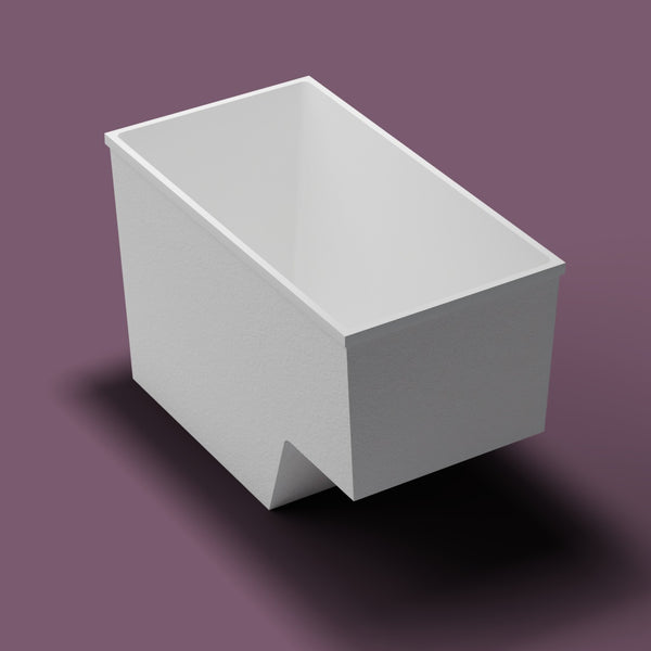 1495 x 800 Seated Soaking Tub — High three-quarter [render:quarter:nofeet] [bg:aubergine]
