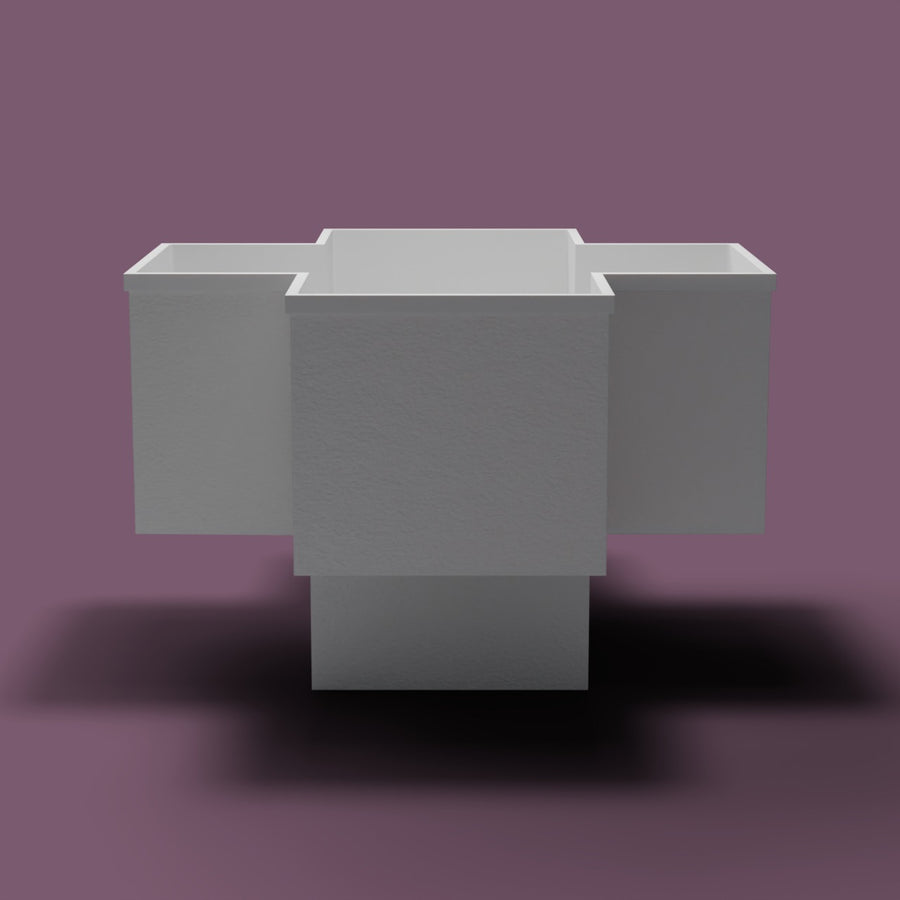 1500 x 1500 Seated Soaking Tub — End view