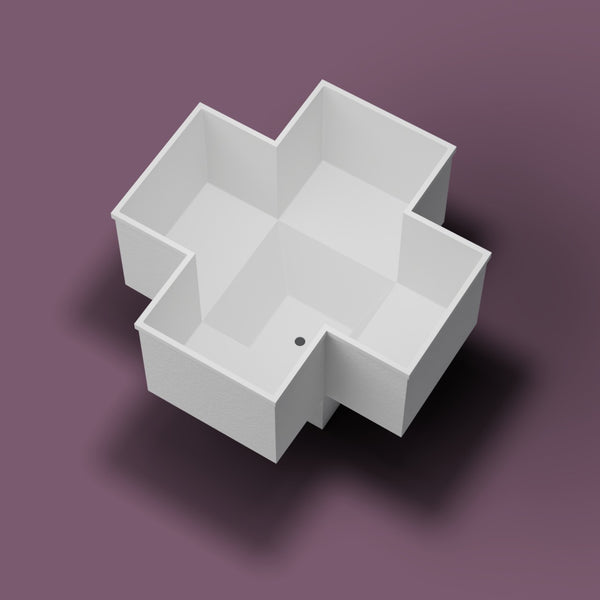 1500 x 1500 Seated Soaking Tub — Overhead [render:highbird:nofeet] [bg:aubergine]