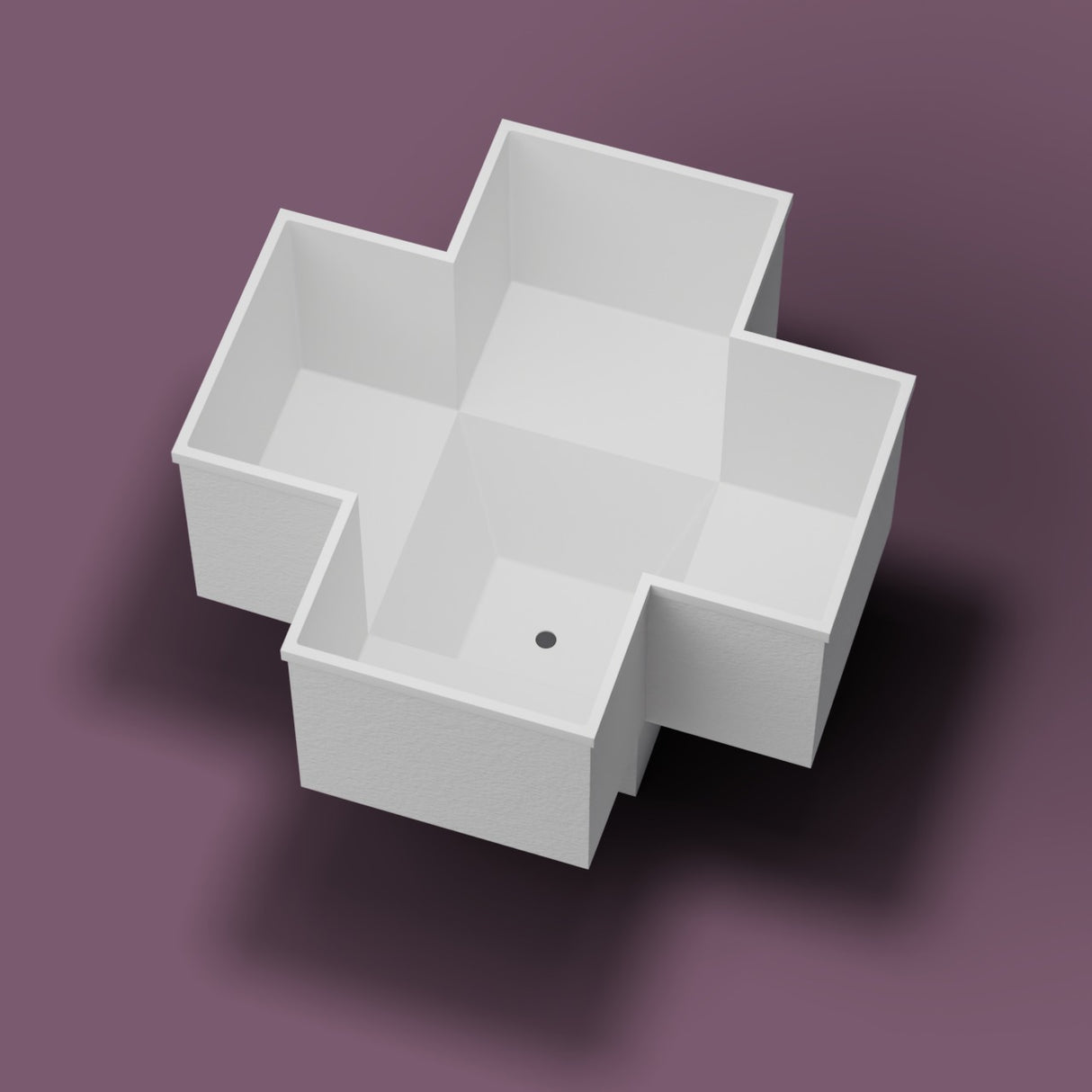 1500 x 1500 Seated Soaking Tub — Looking in [render:lookin:nofeet] [bg:aubergine]