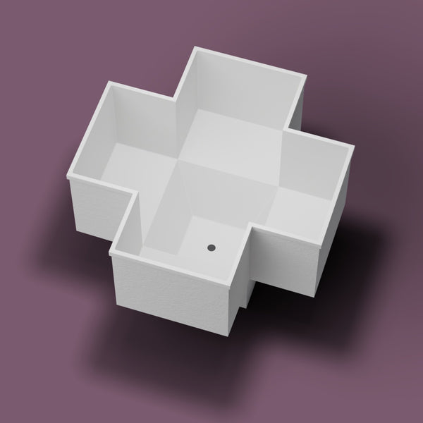 1500 x 1500 Seated Soaking Tub — Looking in [render:lookin:nofeet] [bg:aubergine]