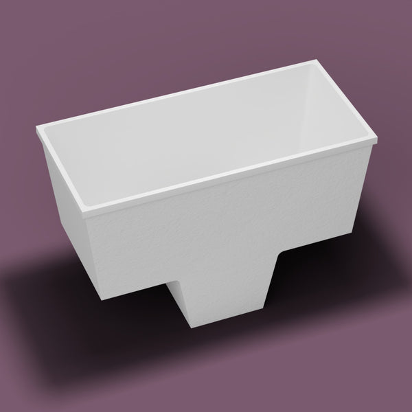 1500 x 700 Seated Soaking Tub — Three-quarter [render:heroL:nofeet] [bg:aubergine]