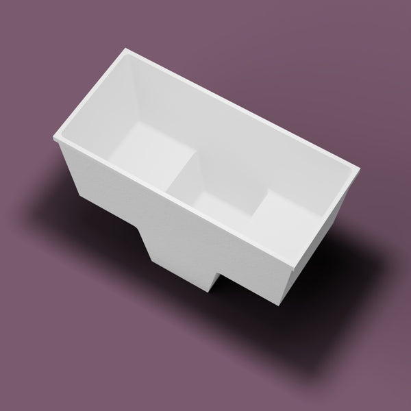1500 x 700 Seated Soaking Tub — Overhead [render:highbird:nofeet] [bg:aubergine]