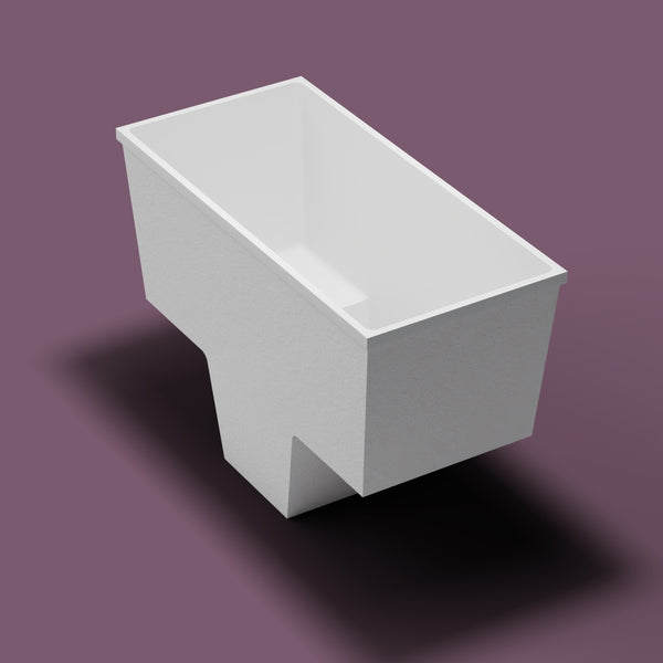 1500 x 700 Seated Soaking Tub — High three-quarter [render:quarter:nofeet] [bg:aubergine]