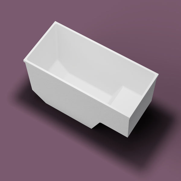 1500 x 700 Seated Soaking Tub — Overhead [render:highbird:nofeet] [bg:aubergine]