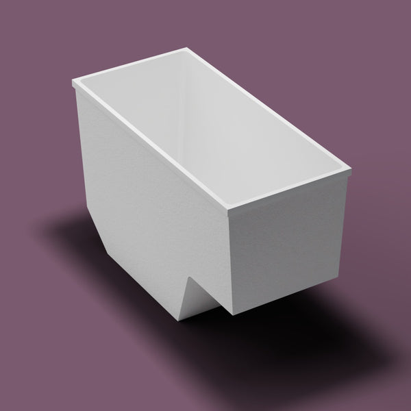 1500 x 700 Seated Soaking Tub — High three-quarter [render:quarter:nofeet] [bg:aubergine]